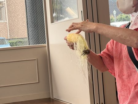 とうもろこしの皮むき🌽